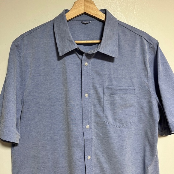 Kit and Ace Blue Short Sleeve Button-Up Shirt Men’s Size L - Picture 7 of 11